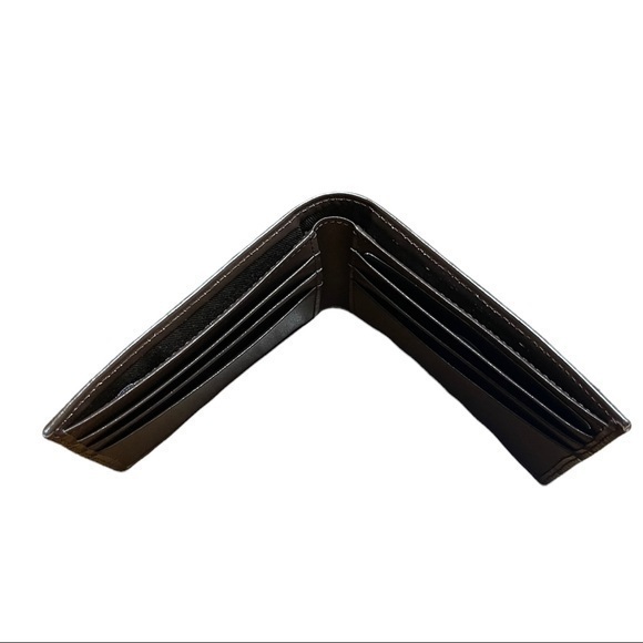 Original Penguin Wallets Mens Double Leather Passcase Wallet - Brown - Picture 5 of 6